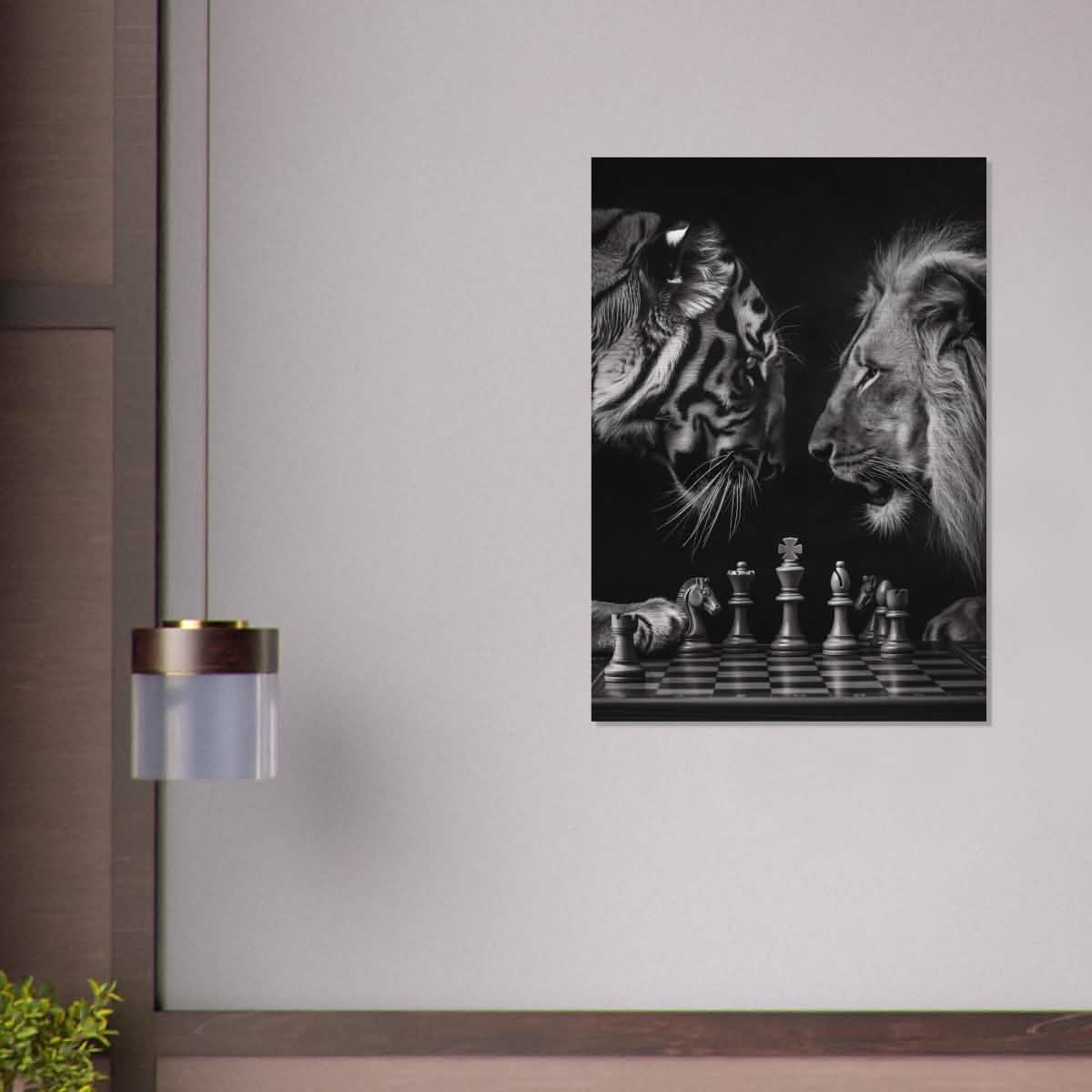 Da Vinci Animal Kingdom Wall art | Wildlife | Lion | Tiger - Brushed Aluminum Print - 70x100 cm / 28x40″ -