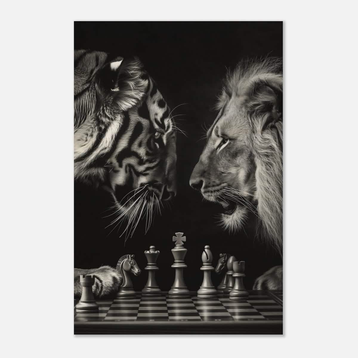 Da Vinci Animal Kingdom Wall art | Wildlife | Lion | Tiger - Wood Prints - 50x75 cm / 20x30″ - 20 mm