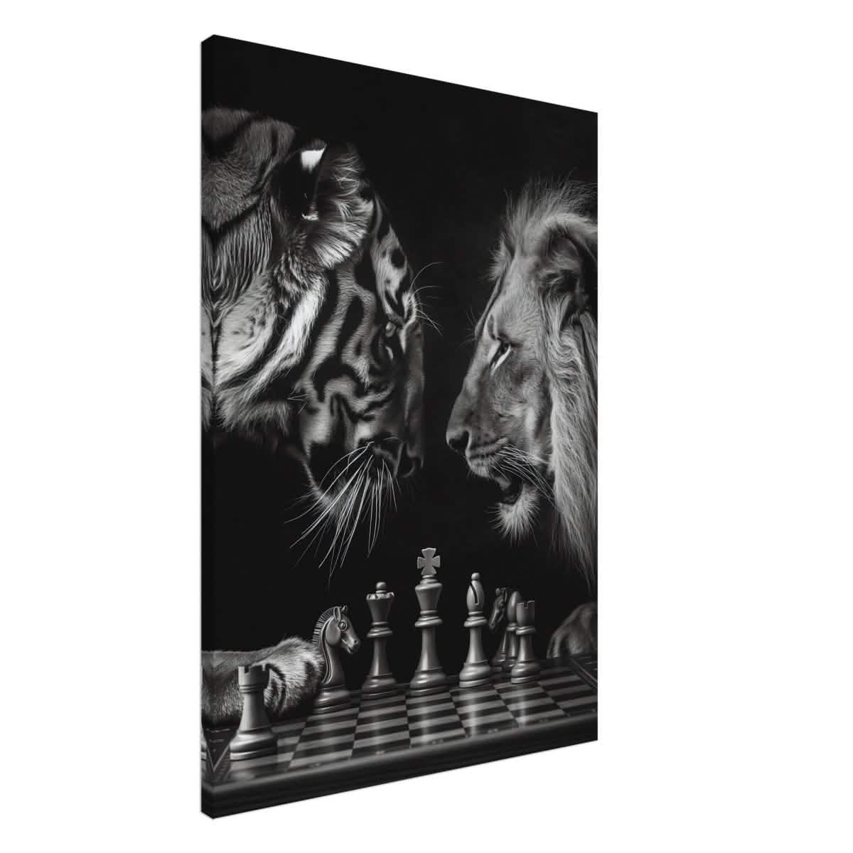 Da Vinci Animal Kingdom Wall art | Wildlife | Lion | Tiger - Canvas - 70x100 cm / 28x40″ - Thick