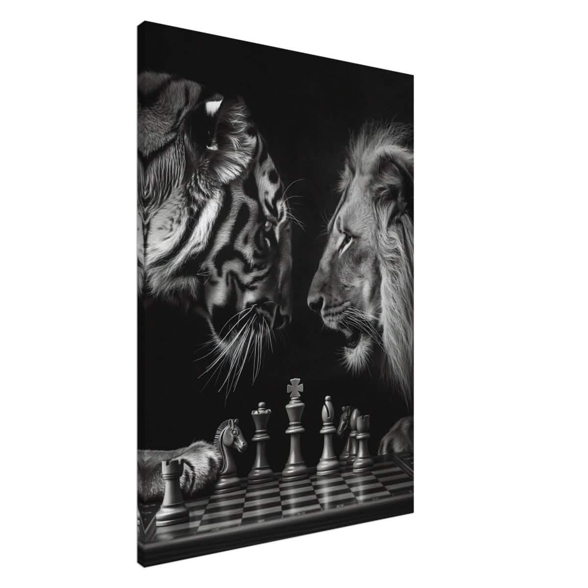 Da Vinci Animal Kingdom Wall art | Wildlife | Lion | Tiger - Canvas - 70x100 cm / 28x40″ - Slim