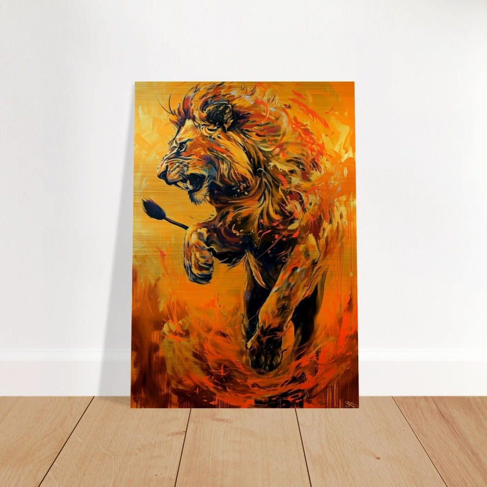 Da Vinci Animal Kingdom Wall art | Wildlife | Lion - Brushed Aluminum Print - 70x100 cm / 28x40″ -