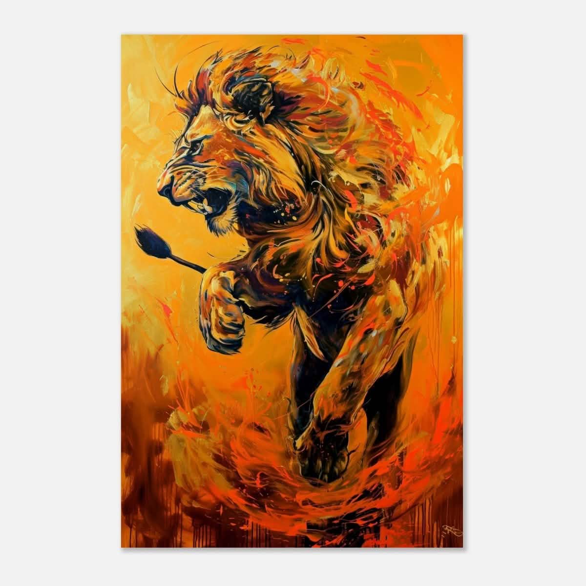 Da Vinci Animal Kingdom Wall art | Wildlife | Lion - Aluminum Print - 60x90 cm / 24x36″ -