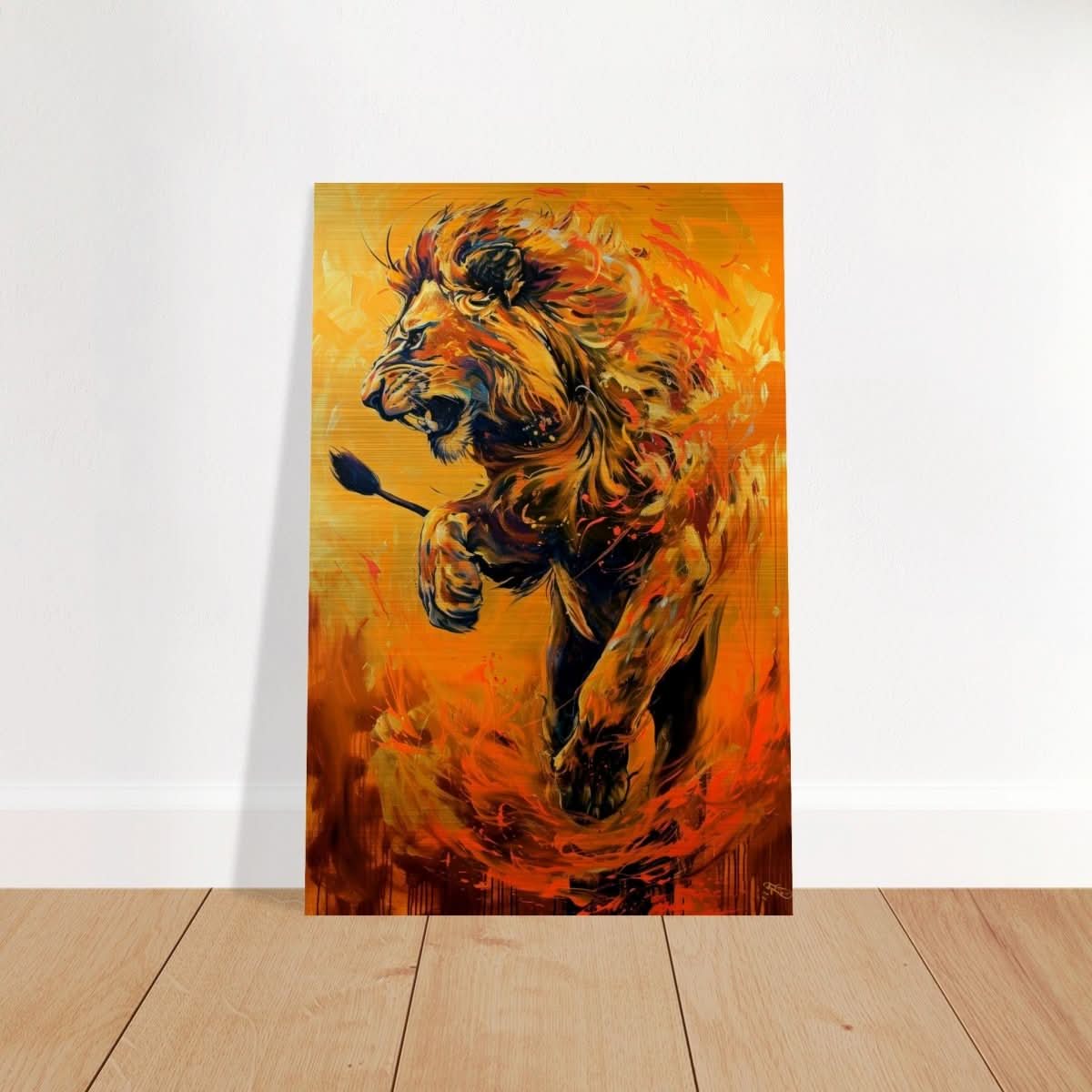 Da Vinci Animal Kingdom Wall art | Wildlife | Lion - Brushed Aluminum Print - 30x45 cm / 12x18″ -