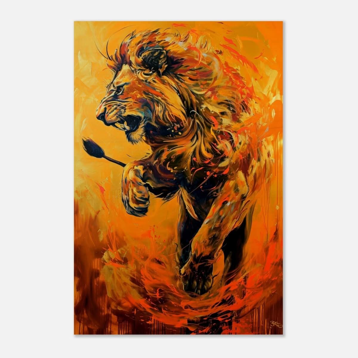 Da Vinci Animal Kingdom Wall art | Wildlife | Lion - Wood Prints - 60x90 cm / 24x36″ - 20 mm