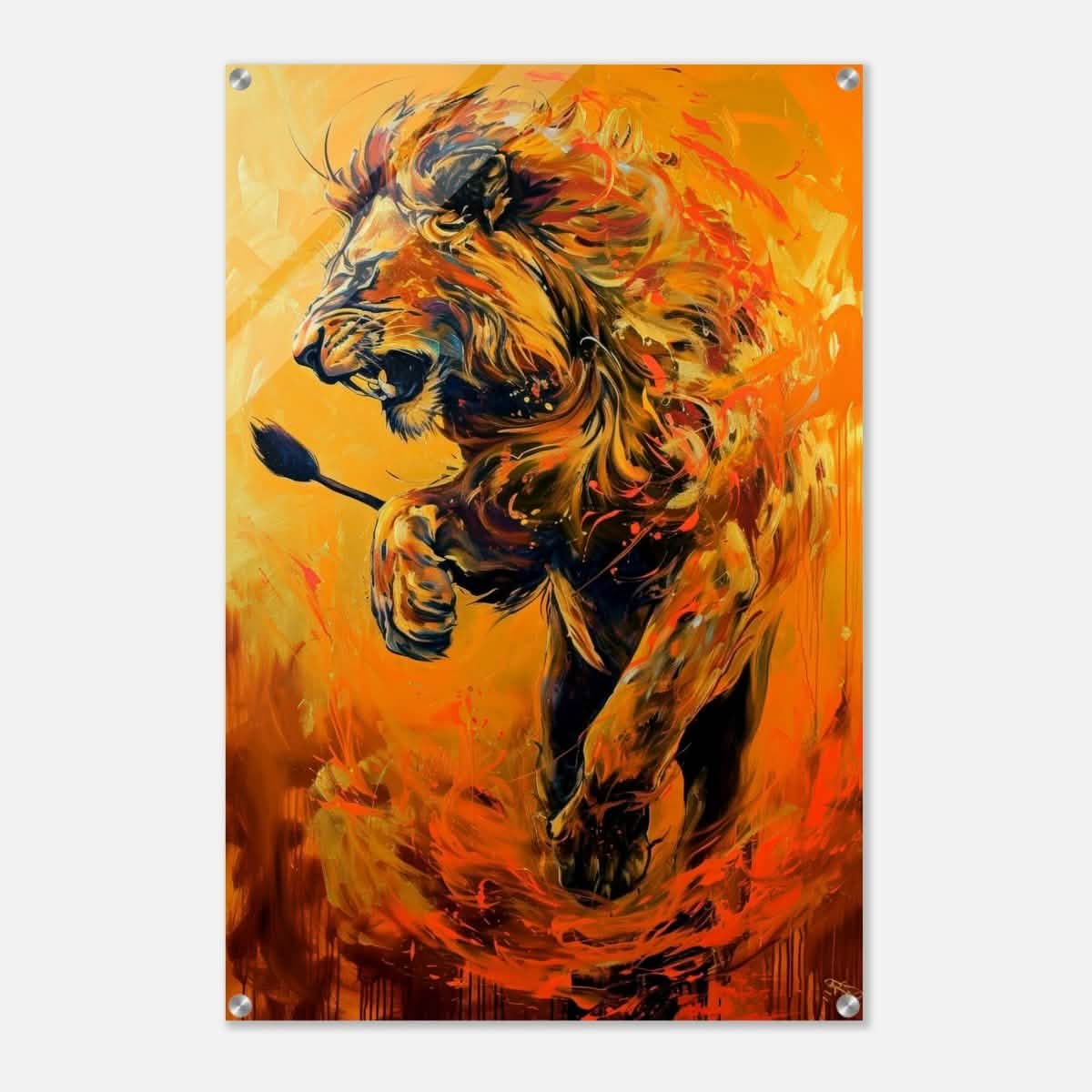 Da Vinci Animal Kingdom Wall art | Wildlife | Lion - Acrylic Print - 60x90 cm / 24x36″ -
