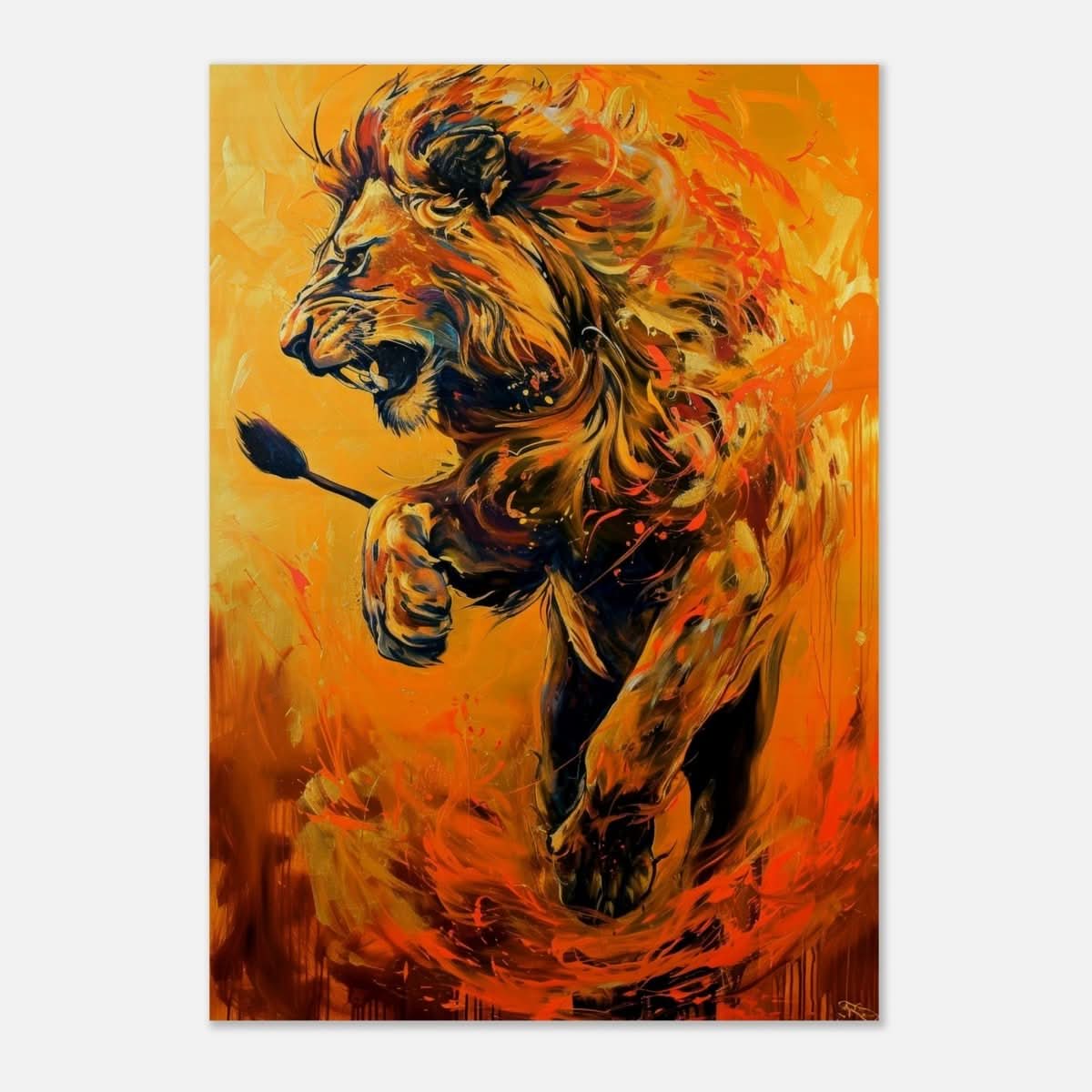 Da Vinci Animal Kingdom Wall art | Wildlife | Lion - Wood Prints - 70x100 cm / 28x40″ - 20 mm