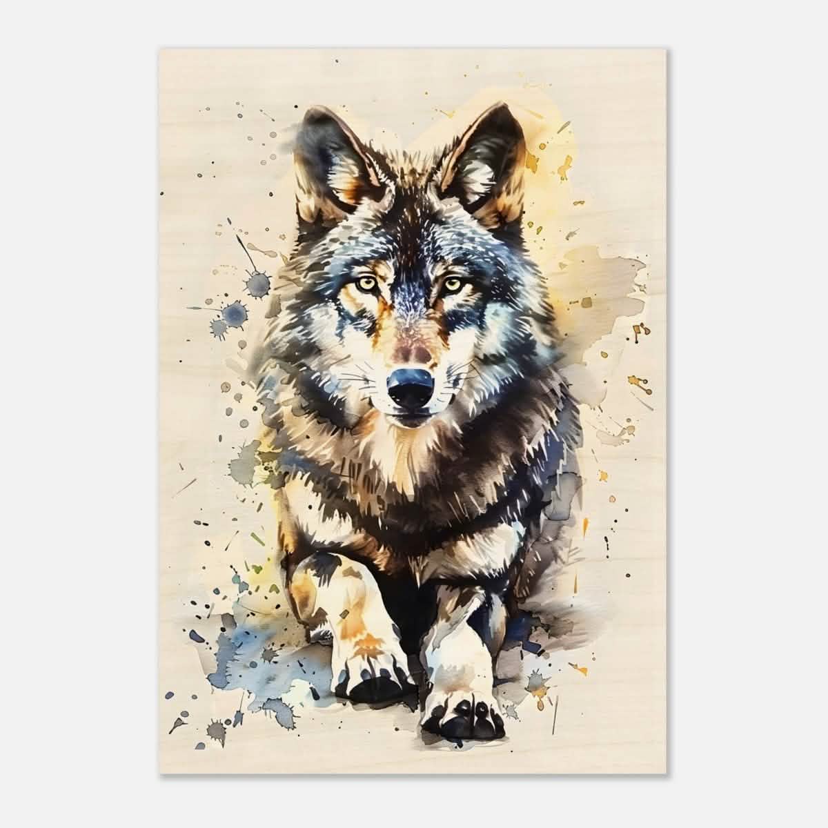 Da Vinci Animal Kingdom Wall art | Wildlife | Wolf - Wood Prints - 70x100 cm / 28x40″ - 10 mm
