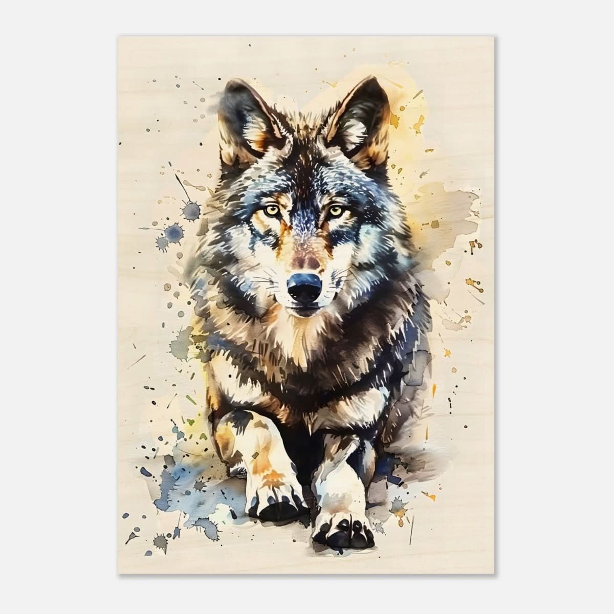 Da Vinci Animal Kingdom Wall art | Wildlife | Wolf - Wood Prints - 70x100 cm / 28x40″ - 20 mm