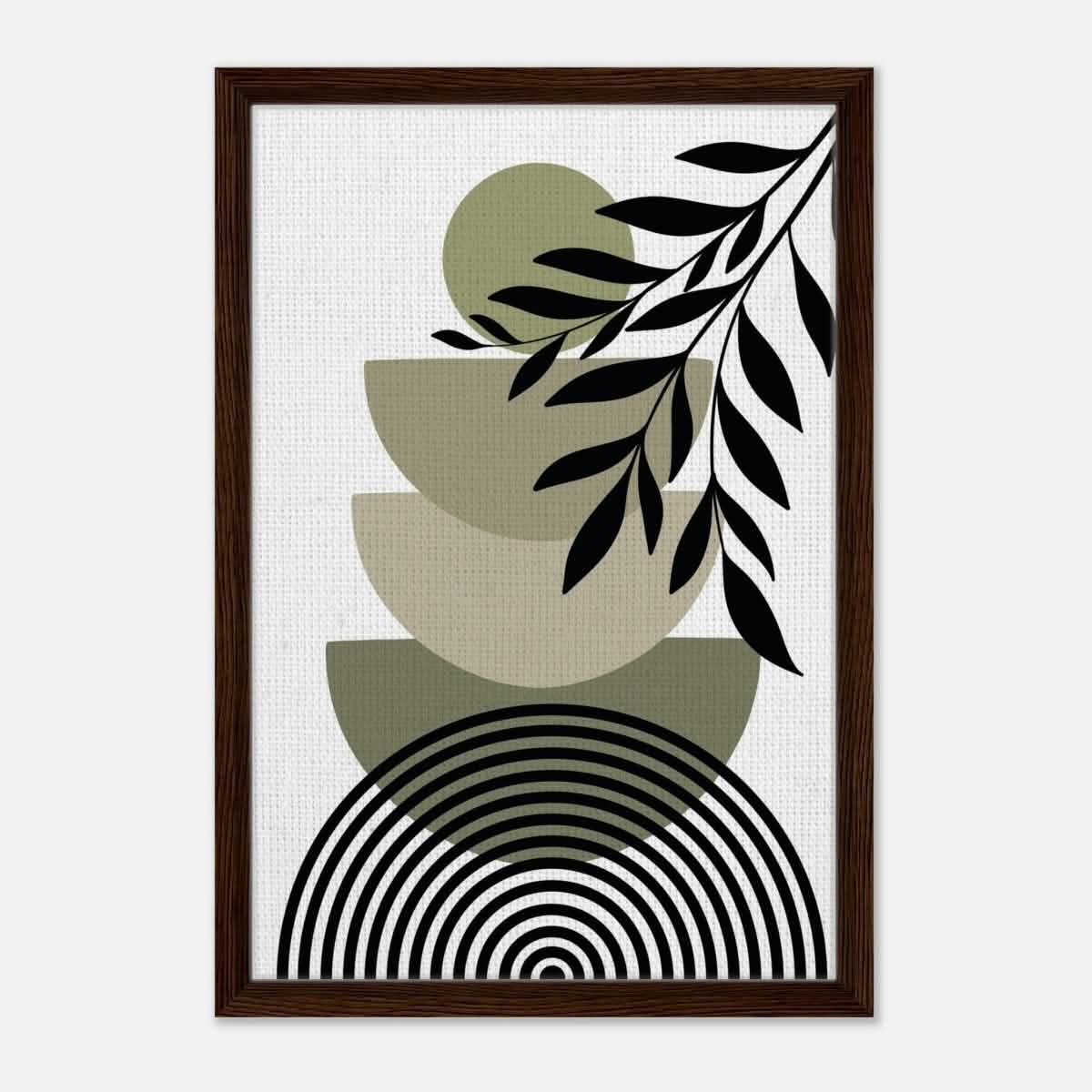 Da Vinci Bohemian Modern Art Wall art print - Framed Canvas - 40x60 cm / 16x24″ - Dark wood frame