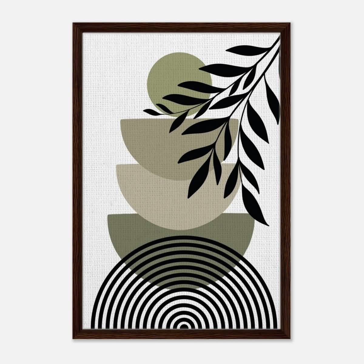 Da Vinci Bohemian Modern Art Wall art print - Framed Canvas - 50x75 cm / 20x30″ - Dark wood frame