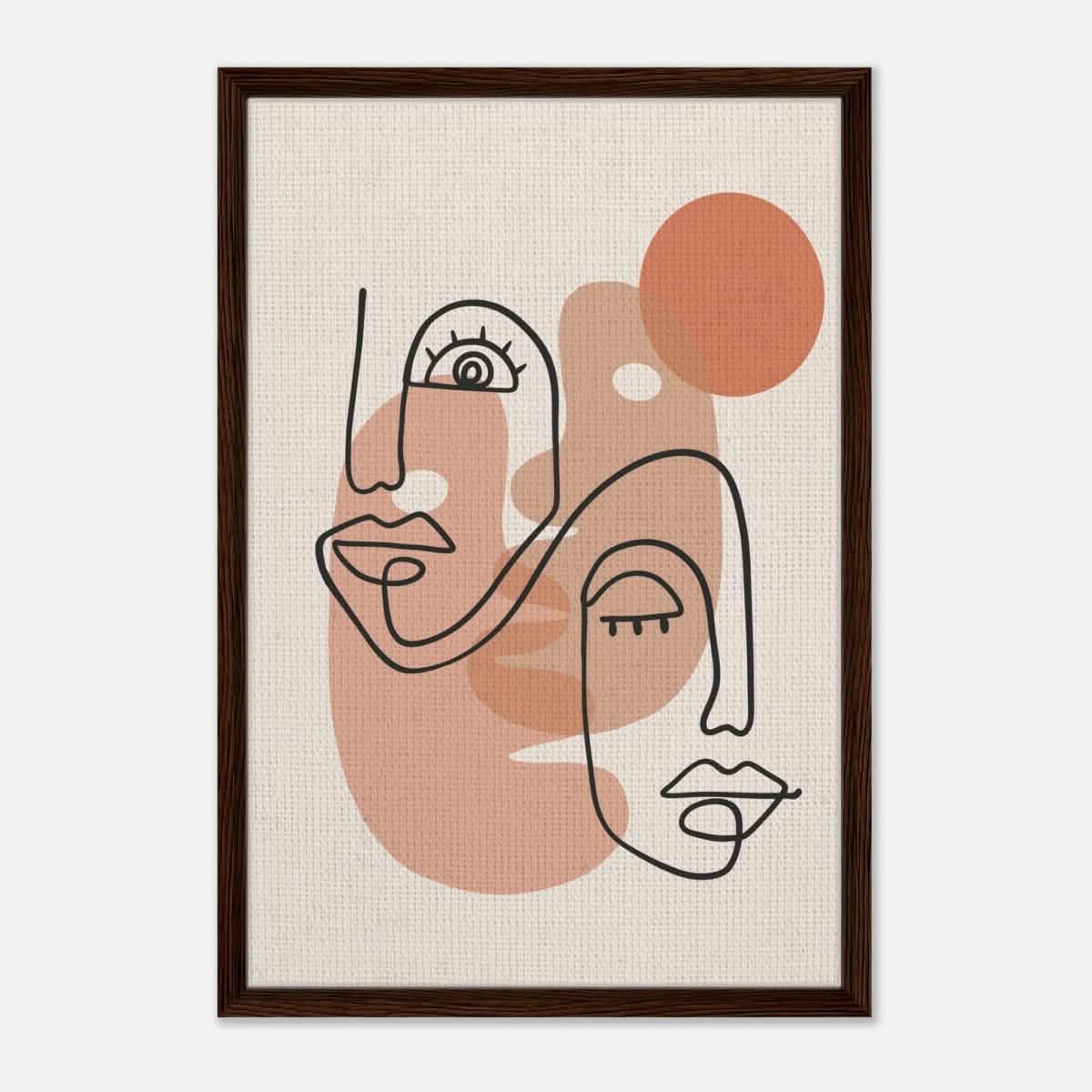 Da Vinci Bohemian Modern Art Wall art print - Framed Canvas - 50x75 cm / 20x30″ - Dark wood frame