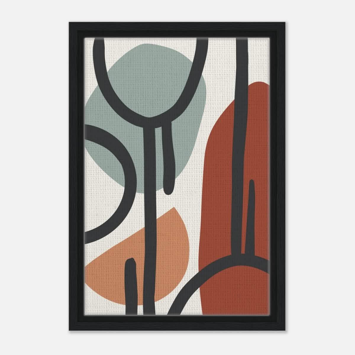 Da Vinci Bohemian Modern Art Wall art print - Framed Canvas - 30x45 cm / 12x18″ - Black frame