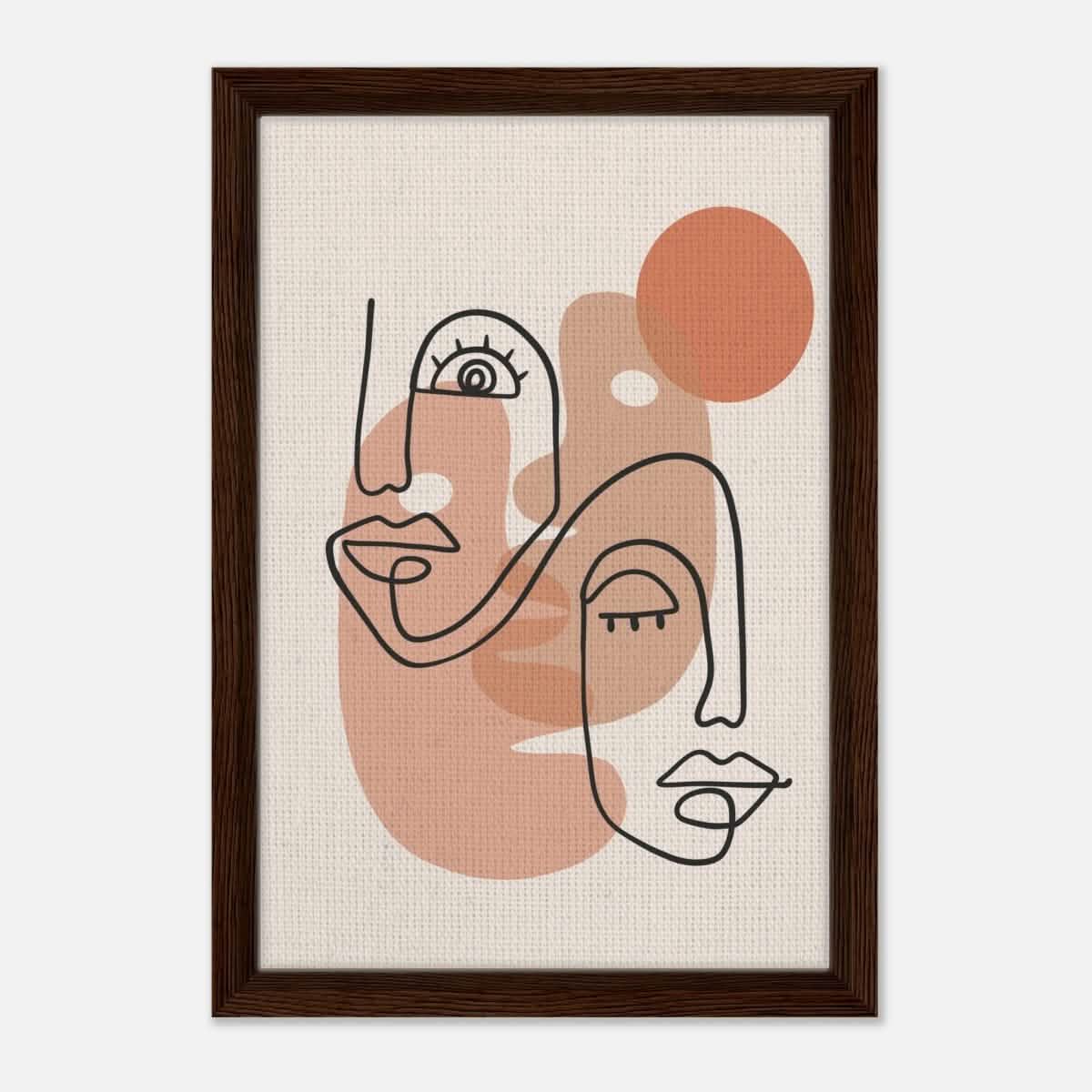 Da Vinci Bohemian Modern Art Wall art print - Framed Canvas - 30x45 cm / 12x18″ - Dark wood frame