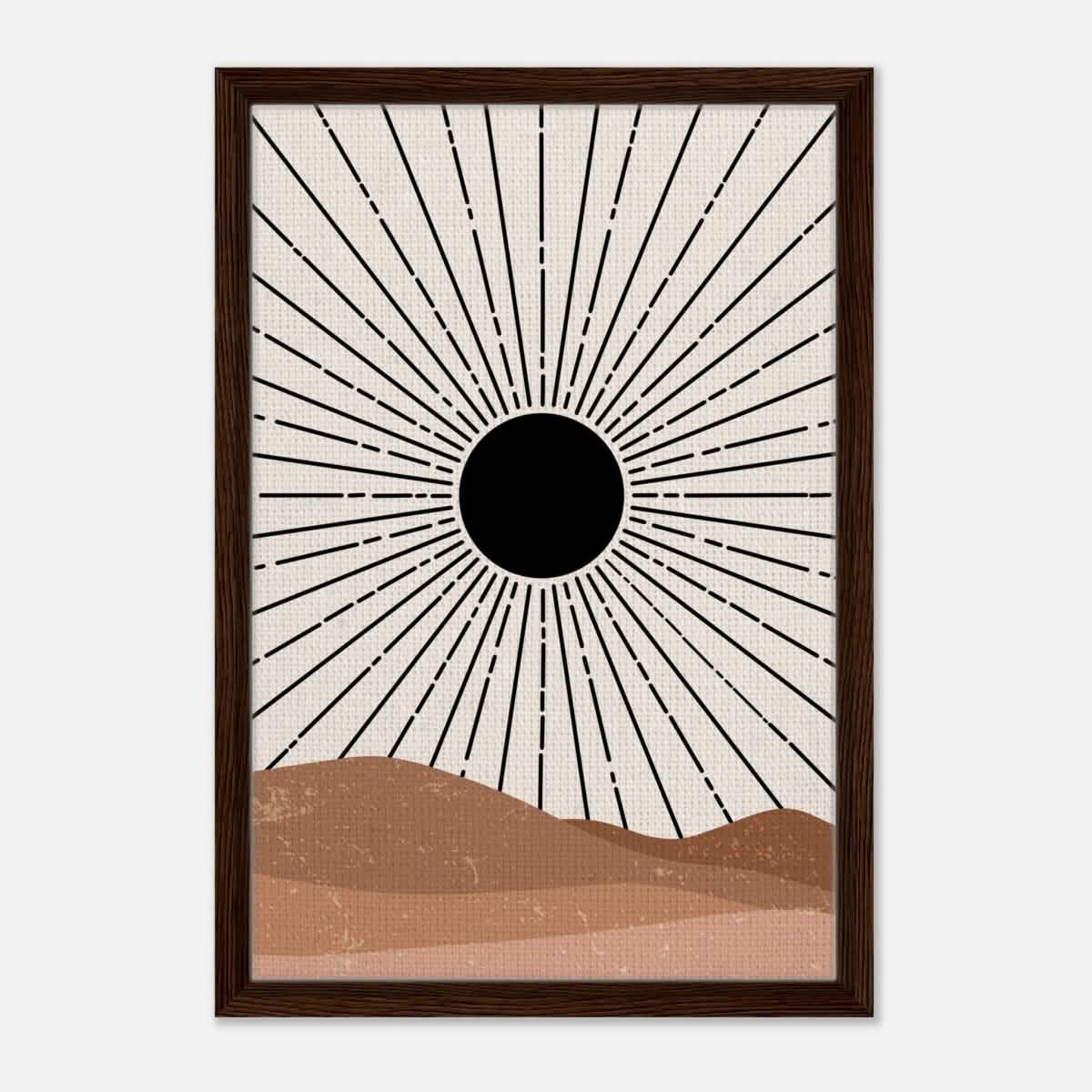 Da Vinci Bohemian Modern Minimalist Art Wall art print - Framed Canvas - 40x60 cm / 16x24″ - Dark wood frame