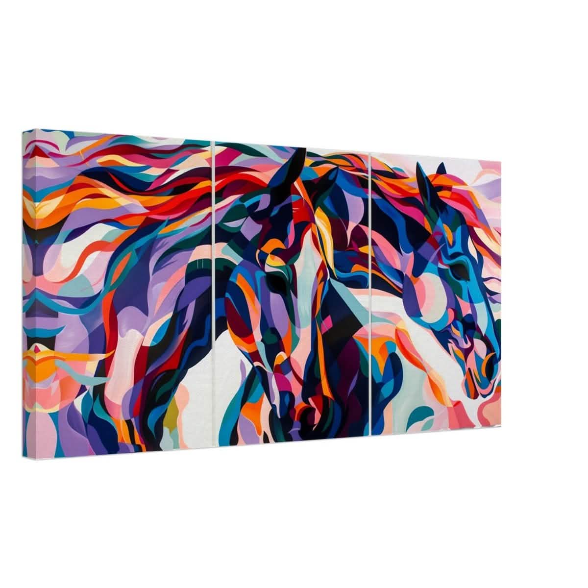 Da Vinci Contemporary animal art print |Animal Kingdom Wall art print | horses | Canvas print - Thick - 40x80 cm / 16x32″ -