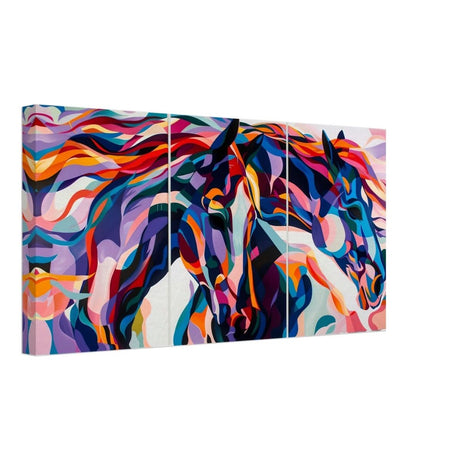 Da Vinci Contemporary animal art print |Animal Kingdom Wall art print | horses | Canvas print - Thick - 30x60 cm / 12x24″ -