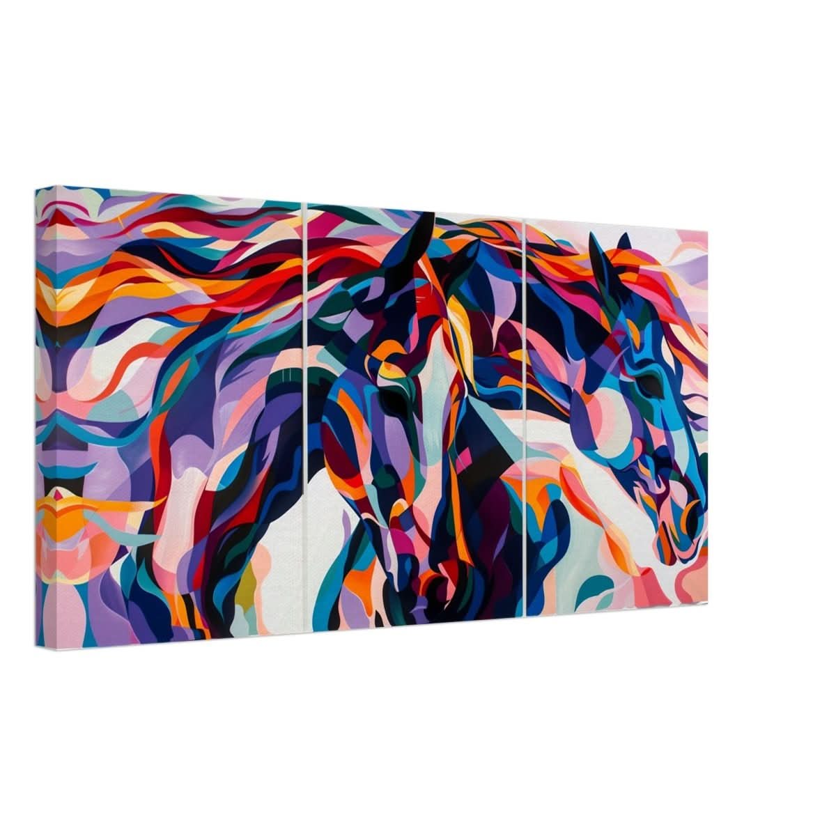 Da Vinci Contemporary animal art print |Animal Kingdom Wall art print | horses | Canvas print - Slim - 30x60 cm / 12x24″ -