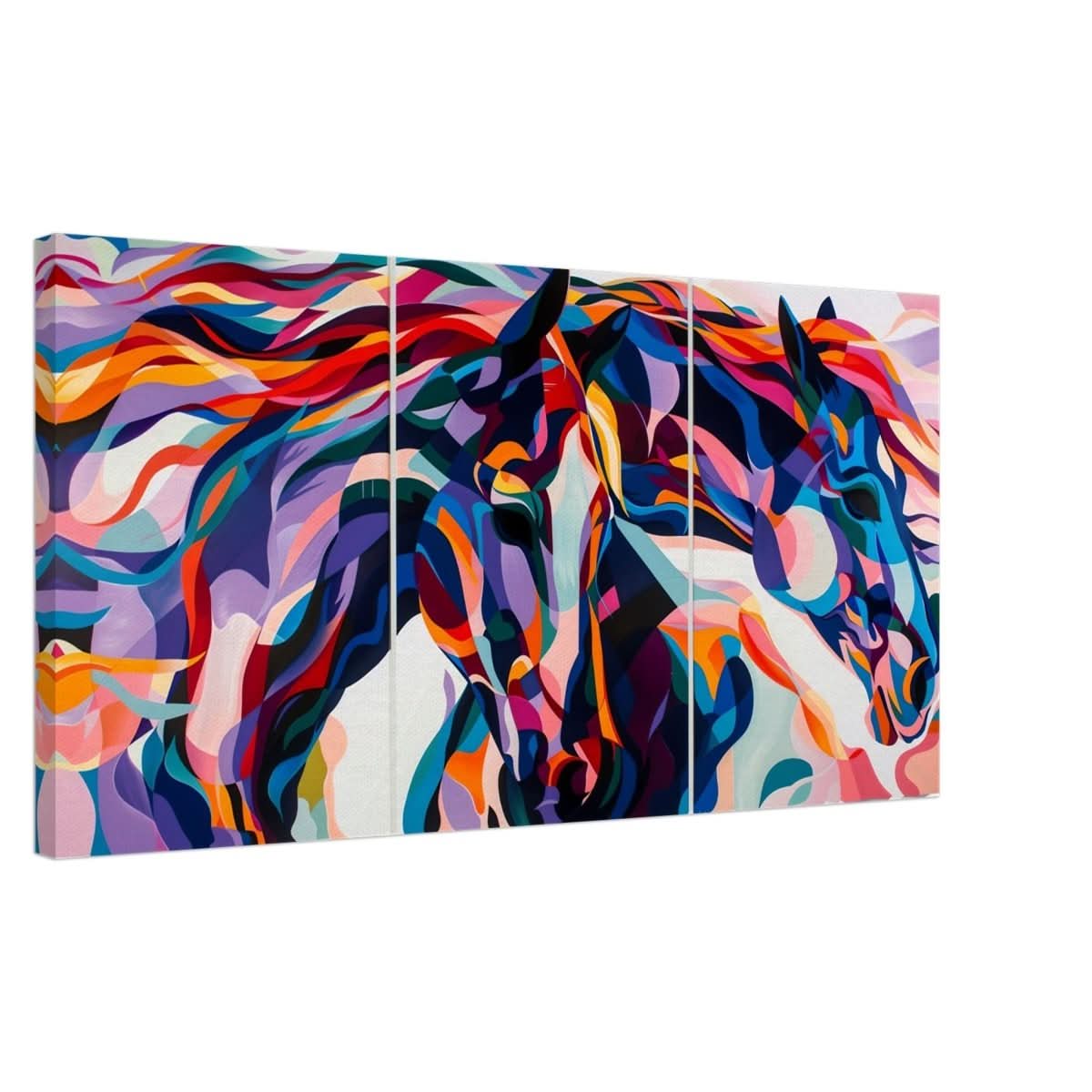 Da Vinci Contemporary animal art print |Animal Kingdom Wall art print | horses | Canvas print - Thick - 50x100 cm / 20x40″ -