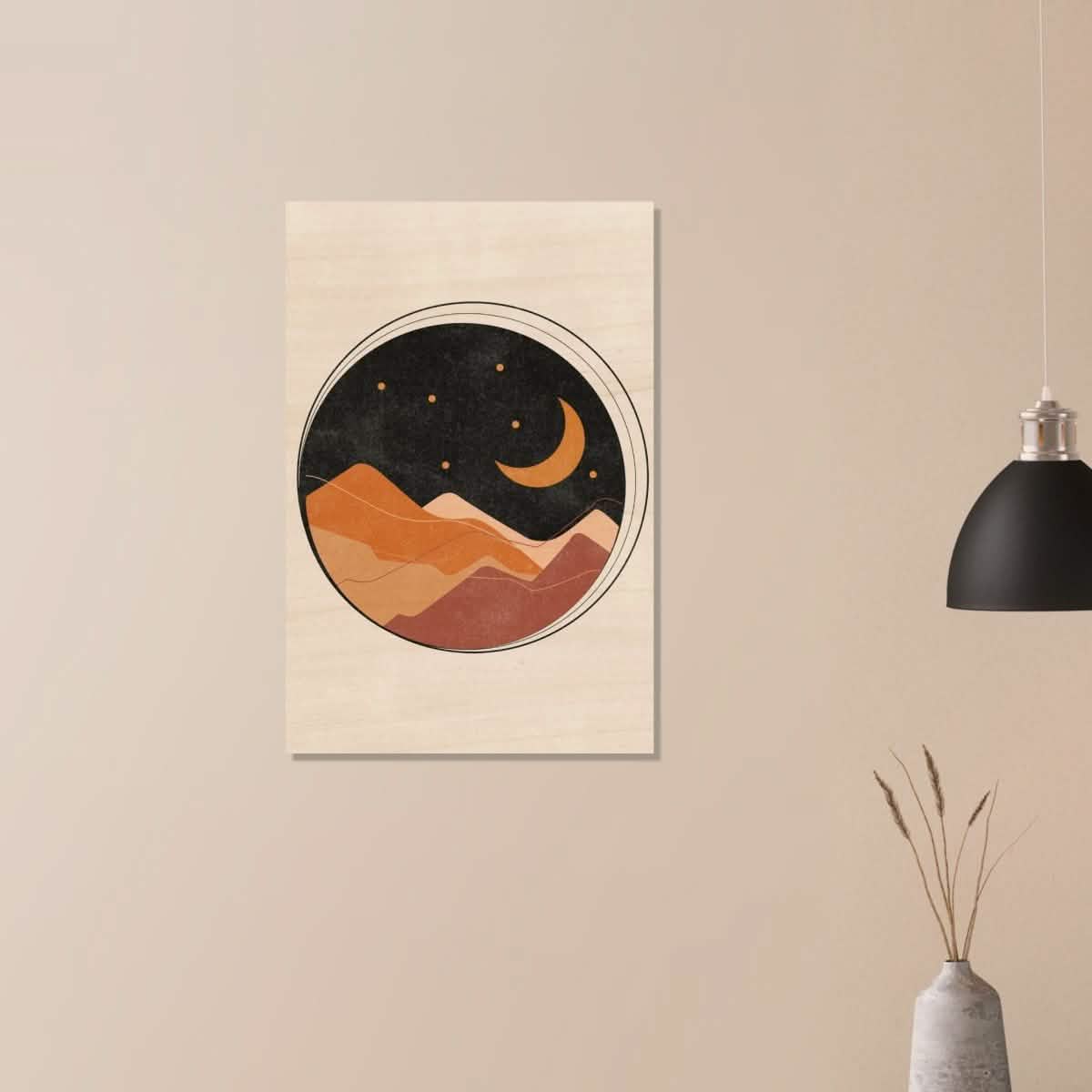 Da Vinci Contemporary Art Wall art print | Desert Moon - Wood Prints - 50x75 cm / 20x30″ -