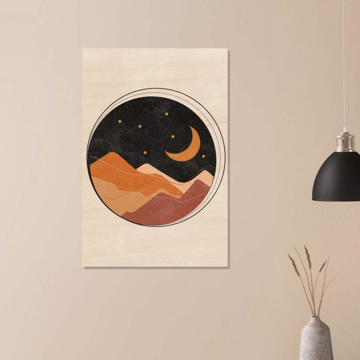 Da Vinci Contemporary Art Wall art print | Desert Moon - Wood Prints - 60x90 cm / 24x36″ -