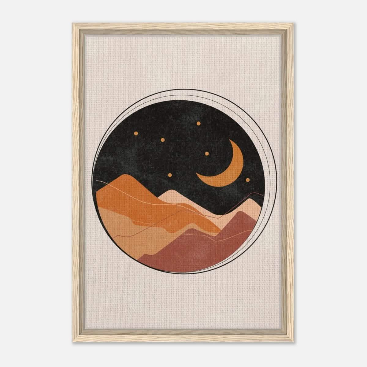 Da Vinci Contemporary Art Wall art print | Desert Moon - Framed Canvas - 40x60 cm / 16x24″ - Wood frame