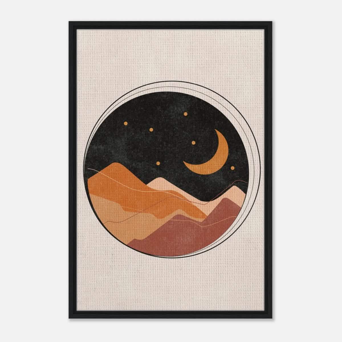 Da Vinci Contemporary Art Wall art print | Desert Moon - Framed Canvas - 60x90 cm / 24x36″ - Black frame