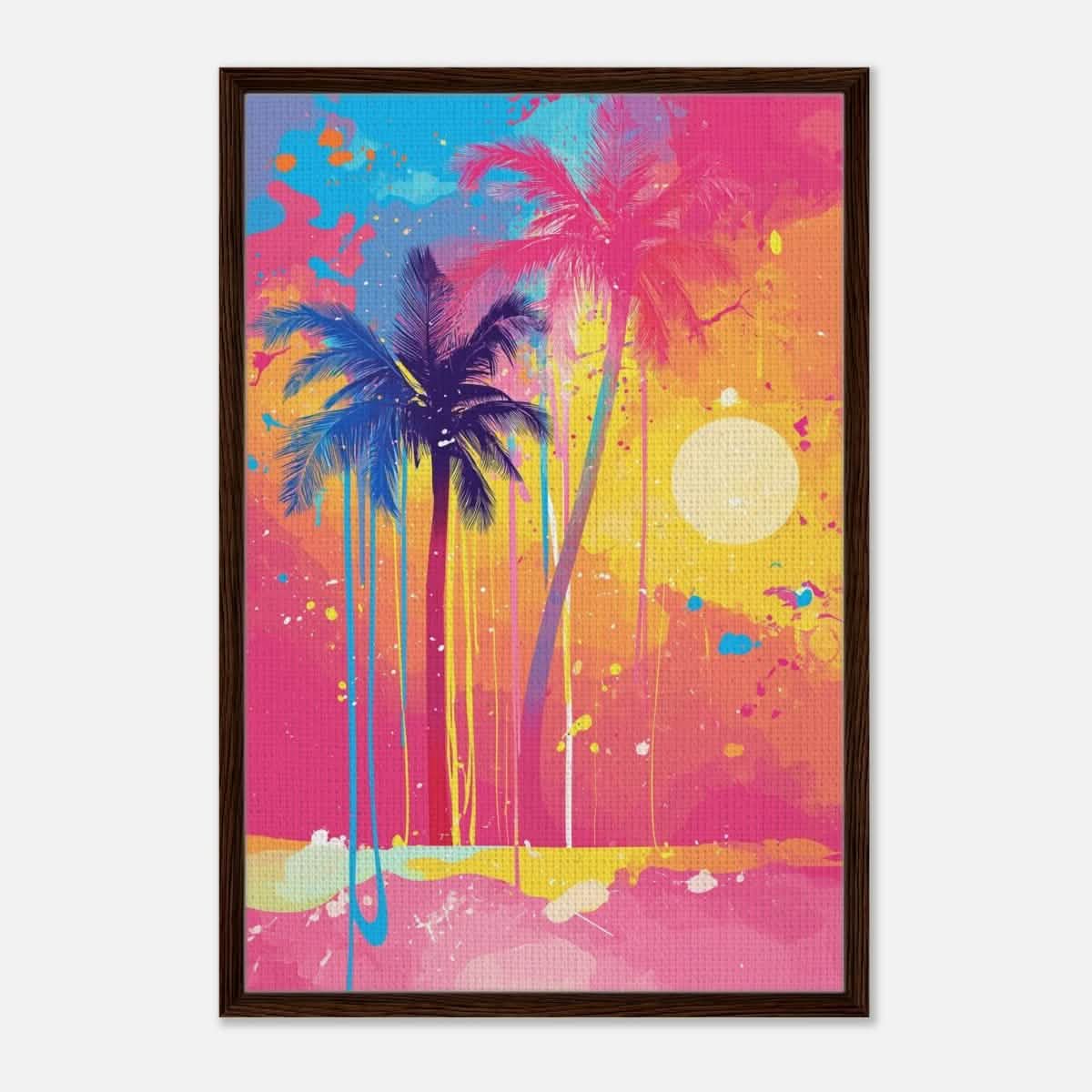 Da Vinci Contemporary Art Wall art print - Framed Canvas - 60x90 cm / 24x36″ - Dark wood frame