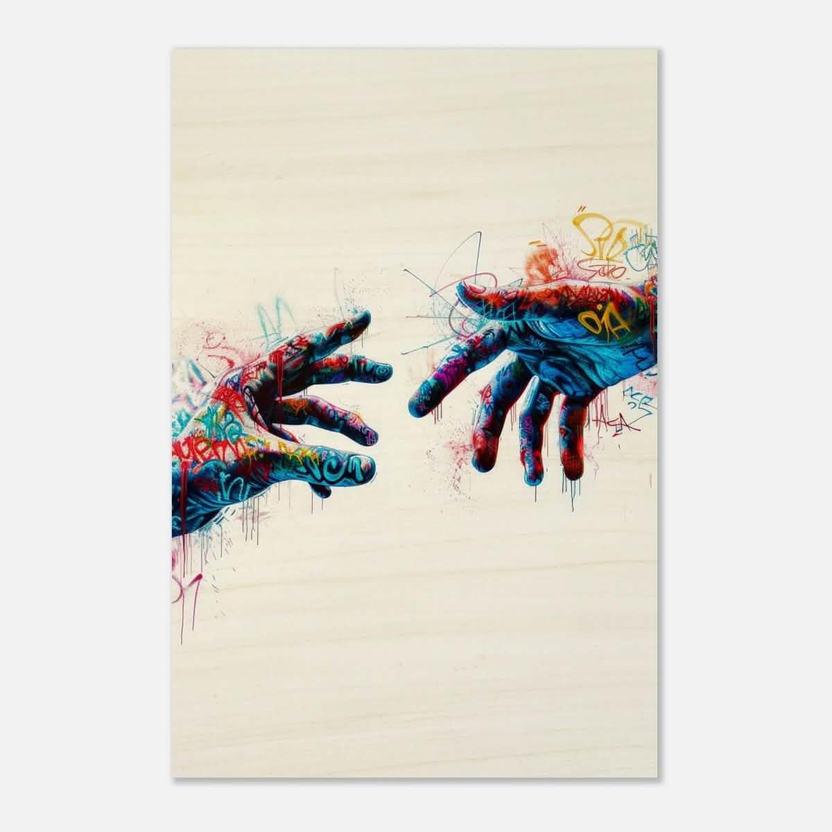 Da Vinci Contemporary Modern Wall art Print | Hands - Wood Prints - 60x90 cm / 24x36″ -