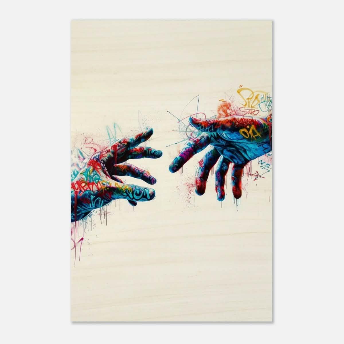 Da Vinci Contemporary Modern Wall art Print | Hands - Wood Prints - 40x60 cm / 16x24″ -