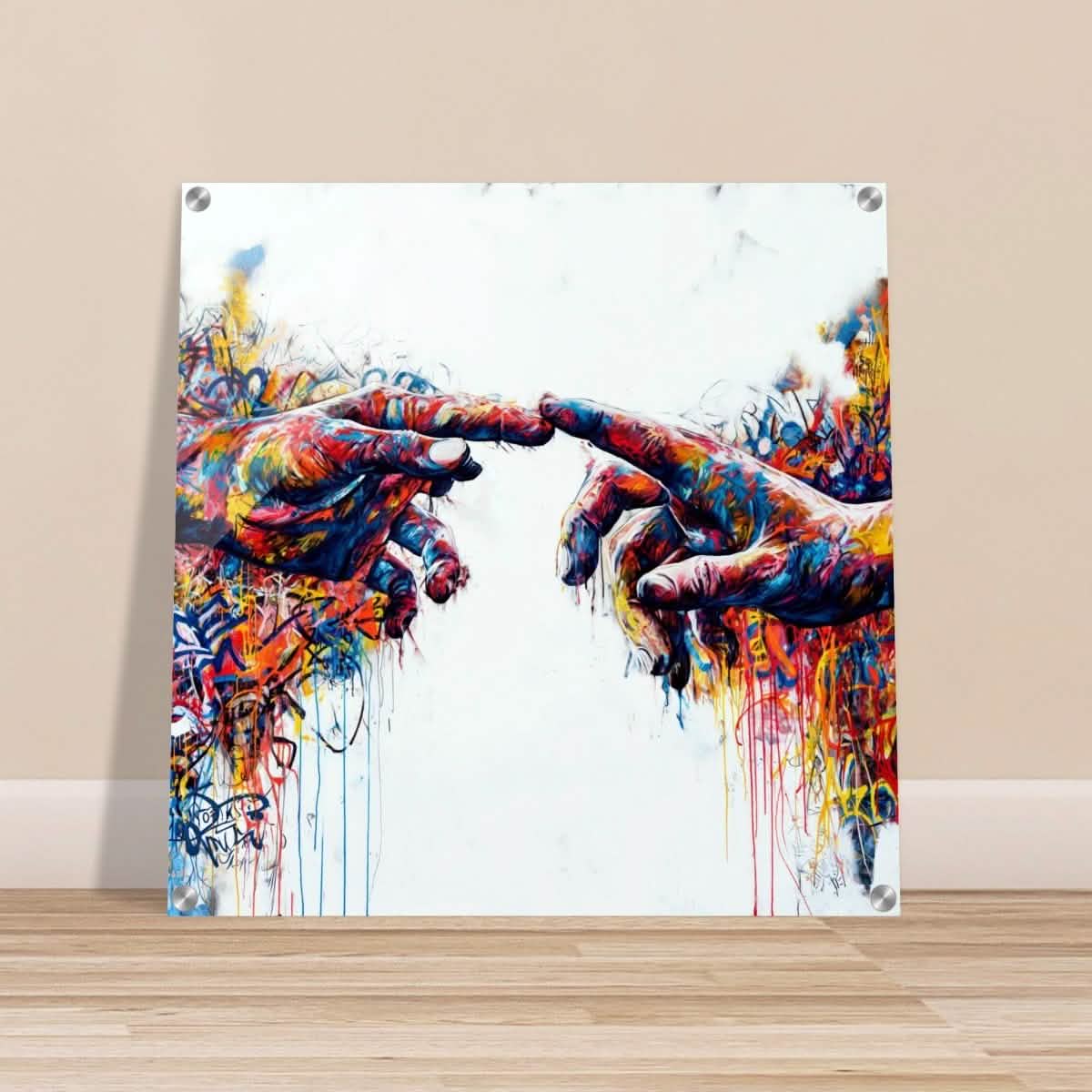 Da Vinci Contemporary Modern Wall art Print | Hands - Acrylic Print - 60x60 cm / 24x24″ -