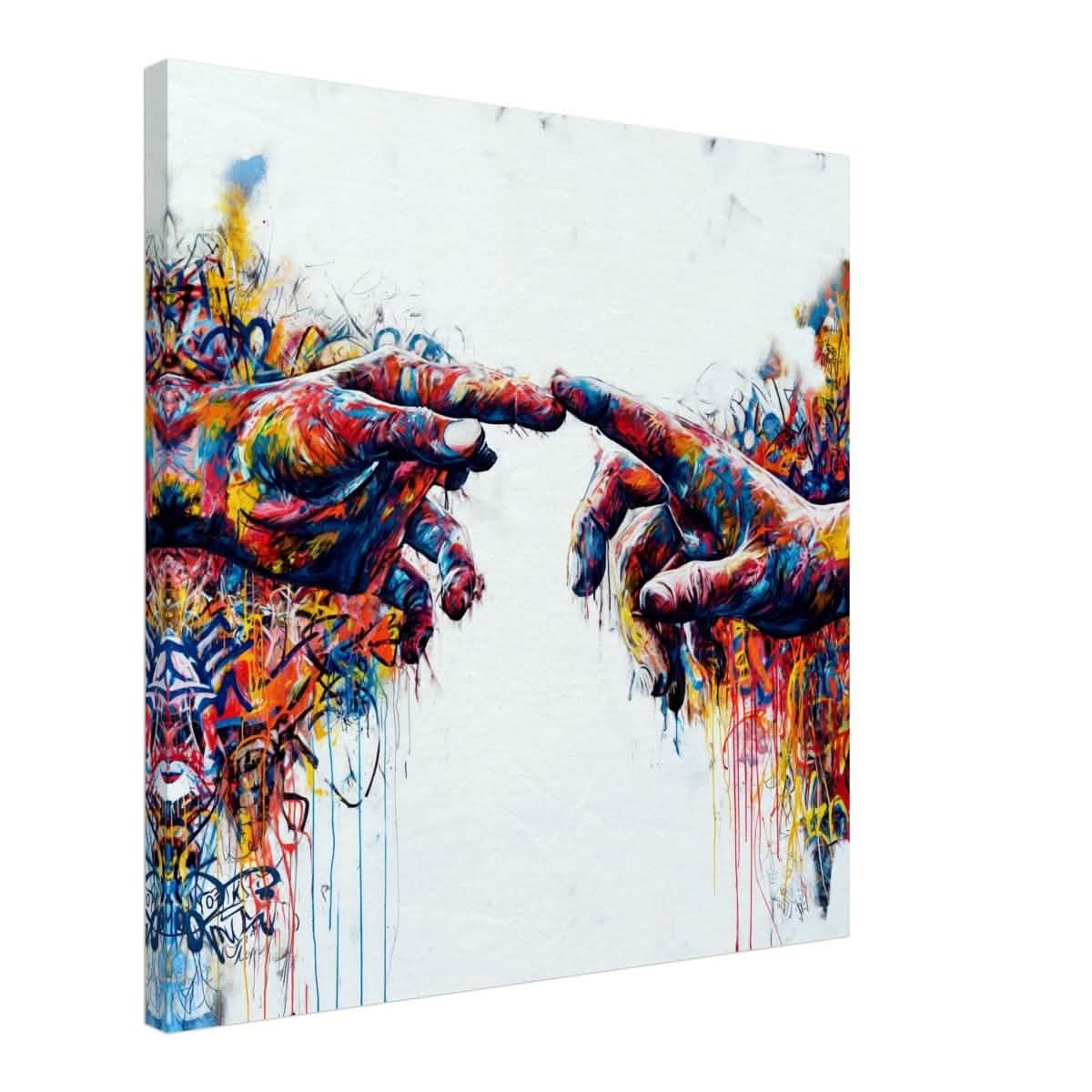 Da Vinci Contemporary Modern Wall art Print | Hands - Canvas - 60x60 cm / 24x24″ - Slim