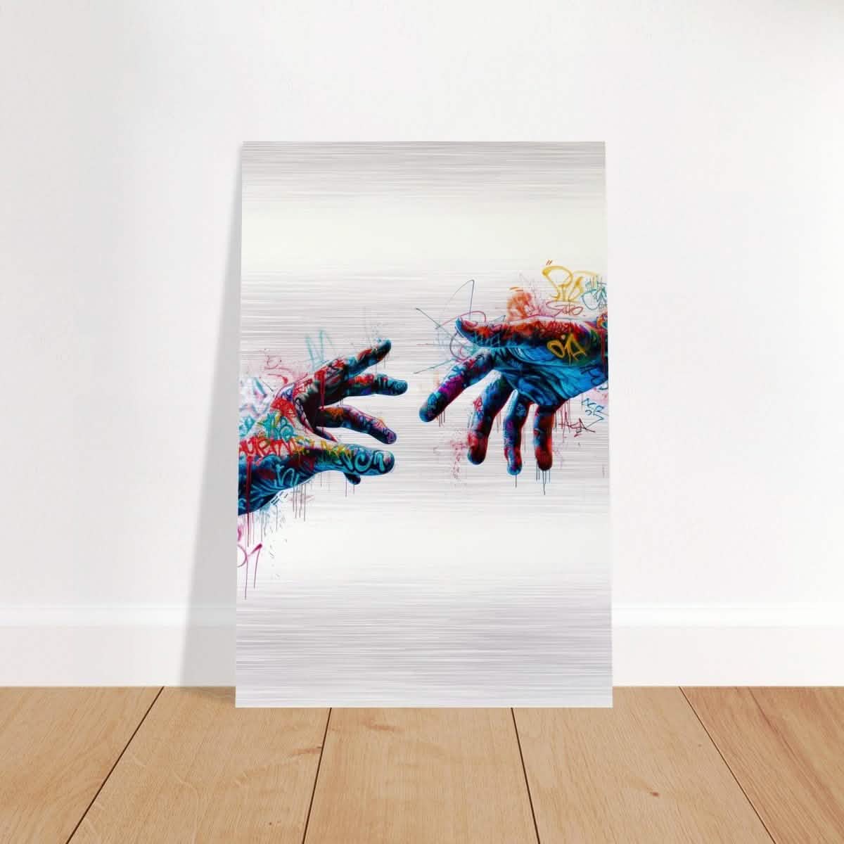 Da Vinci Contemporary Modern Wall art Print | Hands - Brushed Aluminum Print - 60x90 cm / 24x36″ -