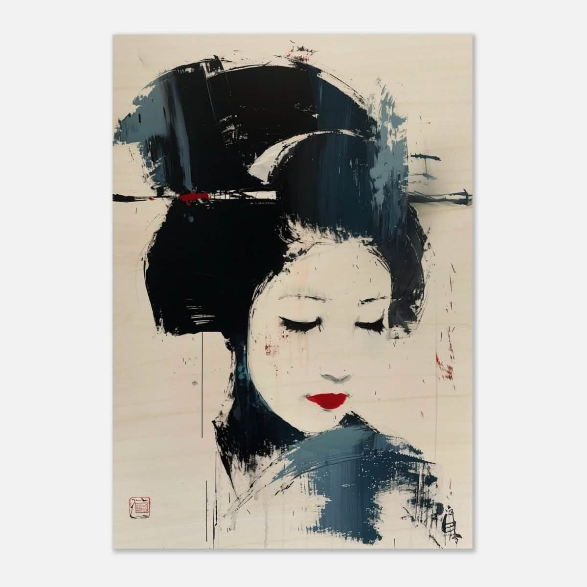 Da Vinci Contemporary Modern Wall art Print | Japanese art - Wood Prints - 70x100 cm / 28x40″ - 20 mm