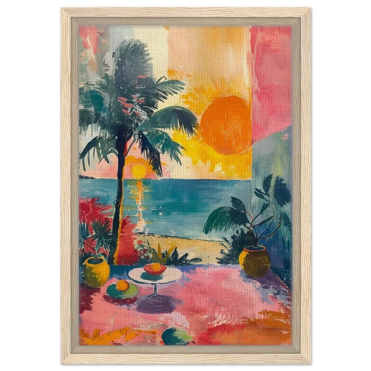 Da Vinci Contemporary wall art Print | Sunrise | Nature - Framed Canvas - 30x45 cm / 12x18″ - Wood frame