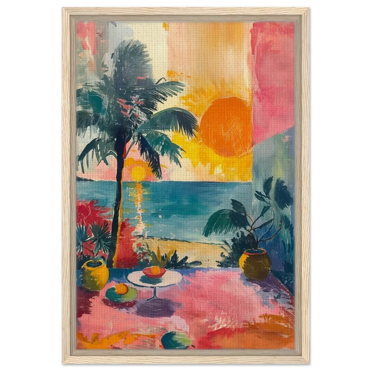 Da Vinci Contemporary wall art Print | Sunrise | Nature - Framed Canvas - 40x60 cm / 16x24″ - Wood frame