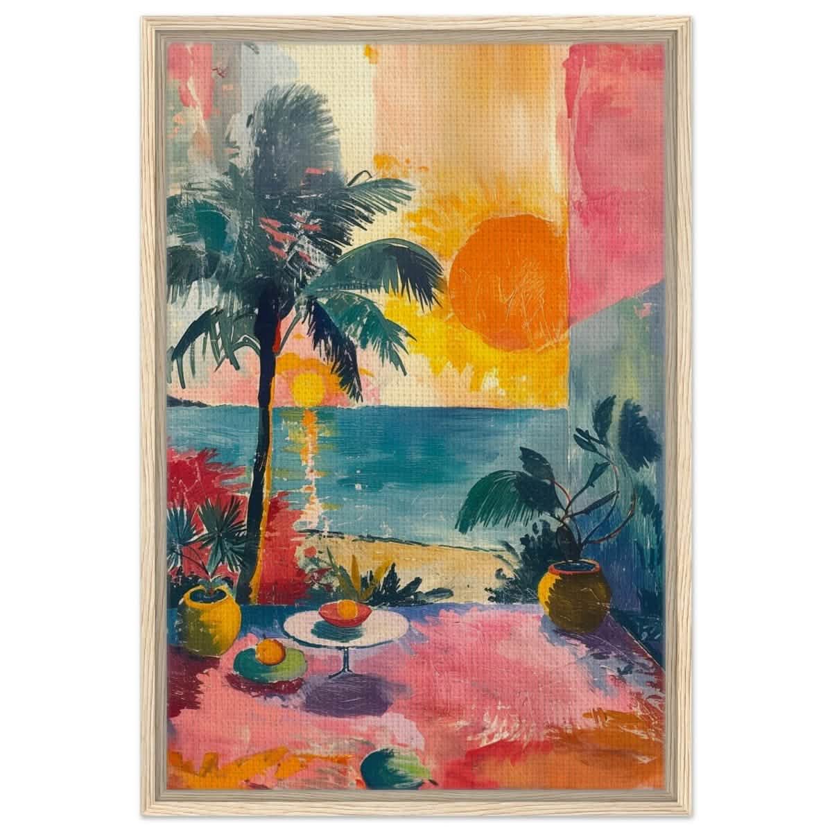 Da Vinci Contemporary wall art Print | Sunrise | Nature - Framed Canvas - 50x75 cm / 20x30″ - Wood frame