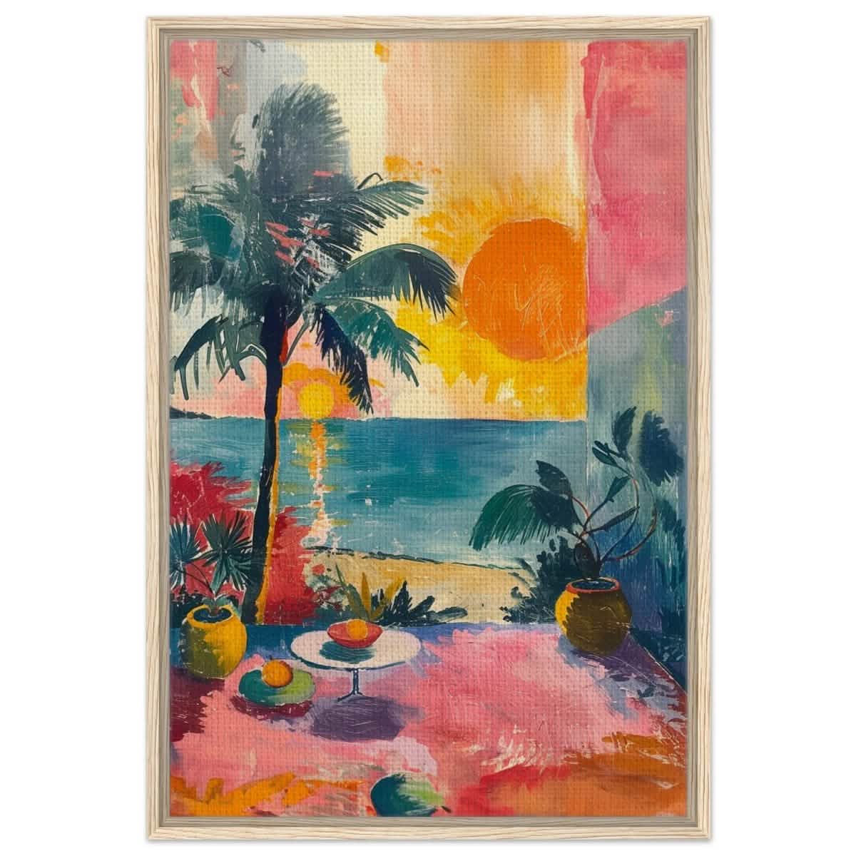 Da Vinci Contemporary wall art Print | Sunrise | Nature - Framed Canvas - 60x90 cm / 24x36″ - Wood frame