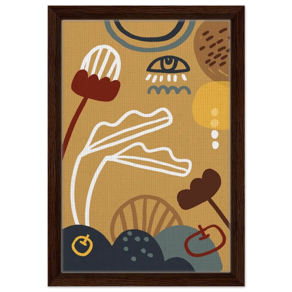 Da Vinci Contemporary wall art Print - Framed Canvas - 30x45 cm / 12x18″ - Dark wood frame