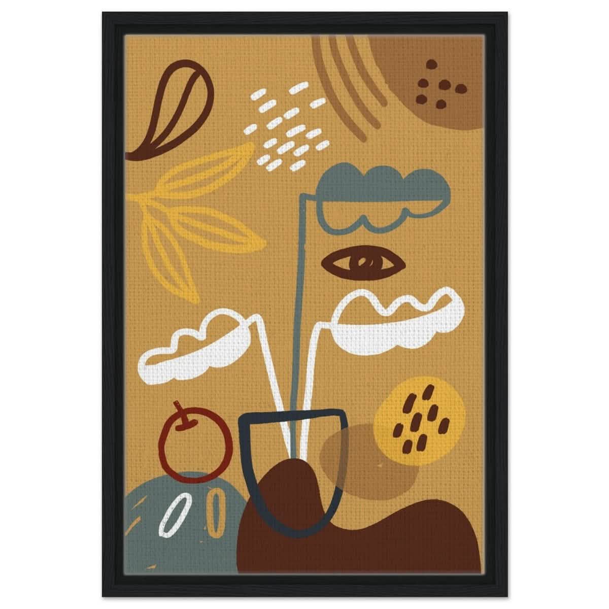 Da Vinci Contemporary wall art Print - Framed Canvas - 40x60 cm / 16x24″ - Black frame