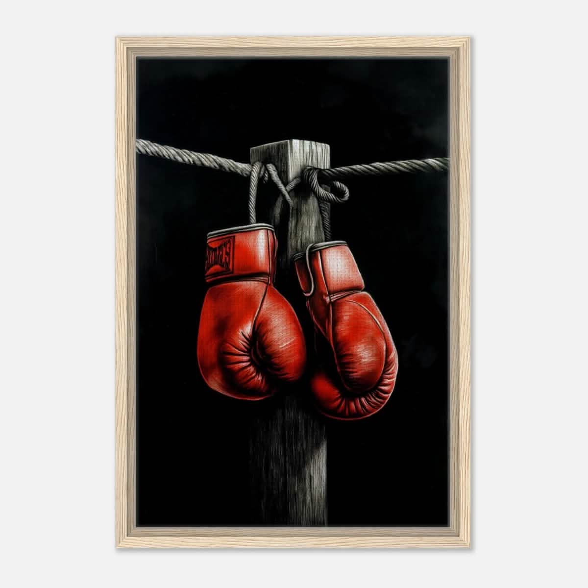 Da Vinci Eclectic Expressions Wall art Print | Boxing Gloves - Framed Canvas - 40x60 cm / 16x24″ - Wood frame