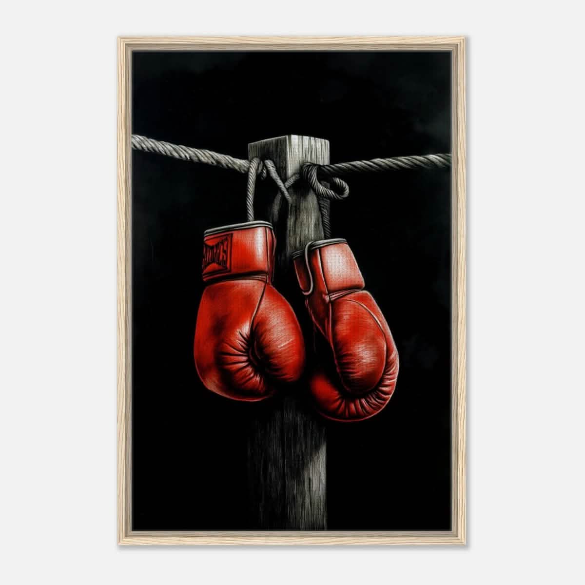Da Vinci Eclectic Expressions Wall art Print | Boxing Gloves - Framed Canvas - 60x90 cm / 24x36″ - Wood frame