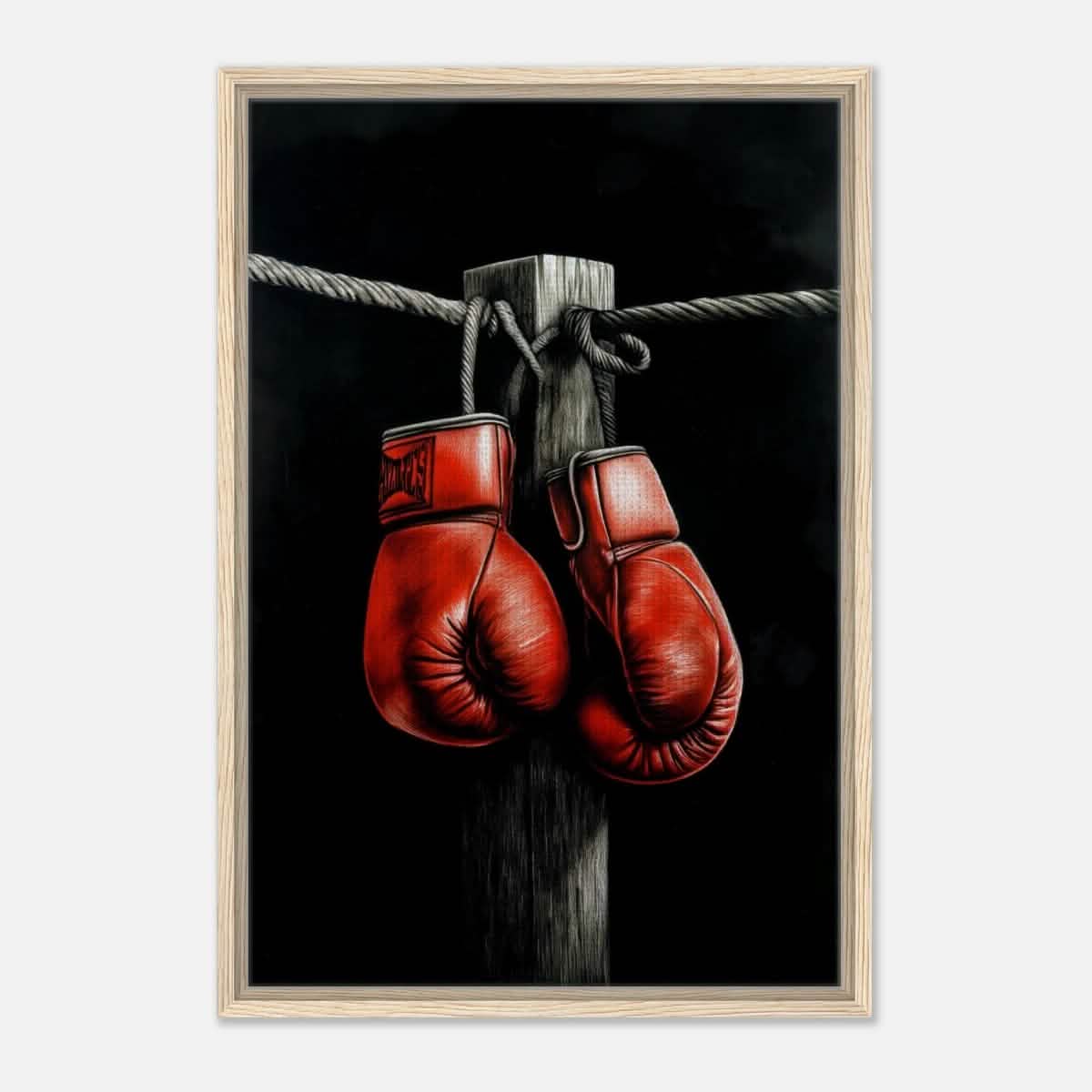 Da Vinci Eclectic Expressions Wall art Print | Boxing Gloves - Framed Canvas - 50x75 cm / 20x30″ - Wood frame
