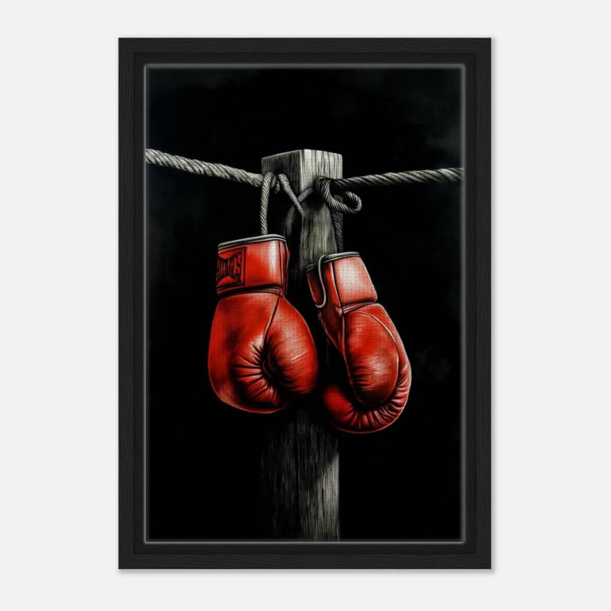 Da Vinci Eclectic Expressions Wall art Print | Boxing Gloves - Framed Canvas - 30x45 cm / 12x18″ - Black frame
