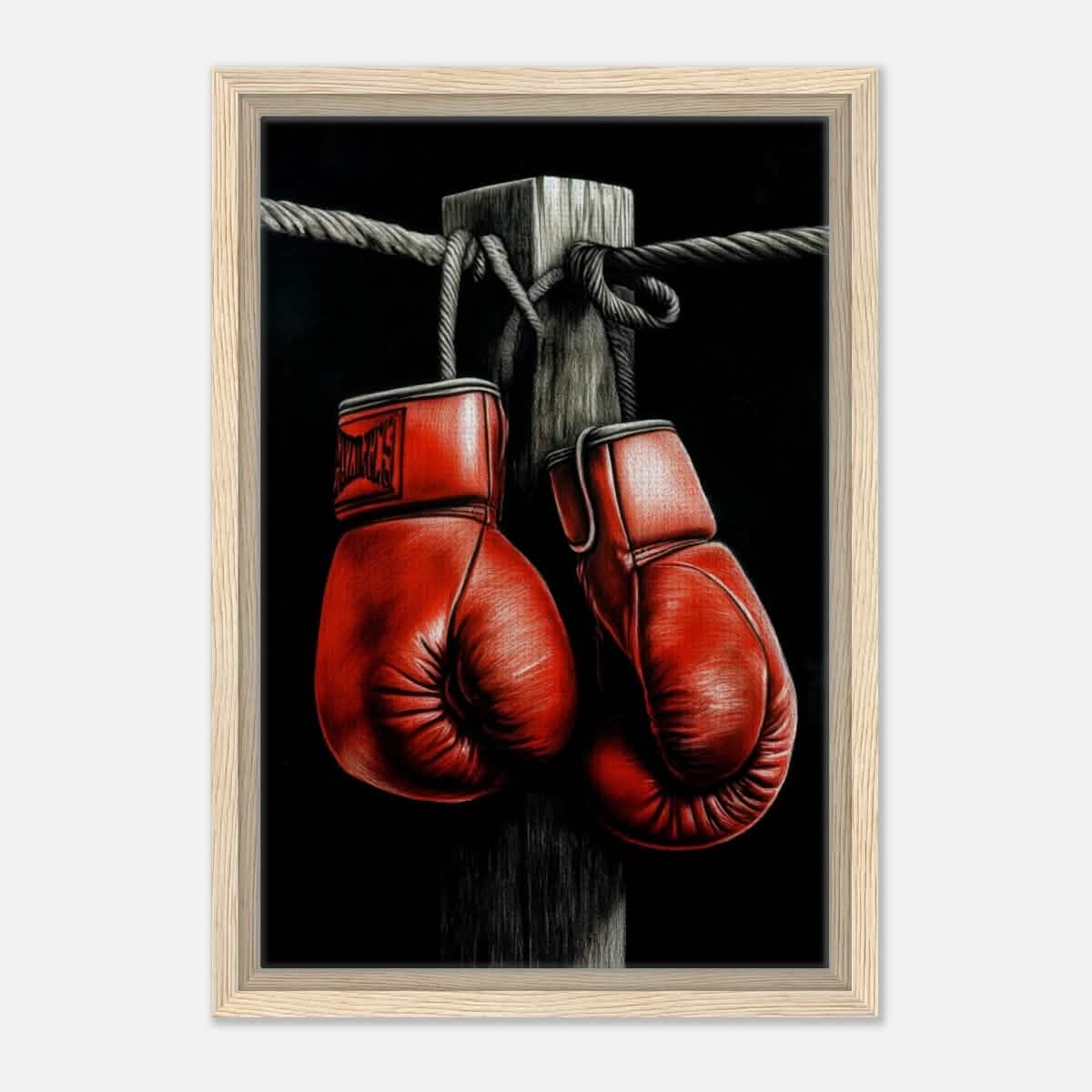 Da Vinci Eclectic Expressions Wall art Print | Boxing Gloves - Framed Canvas - 30x45 cm / 12x18″ - Wood frame