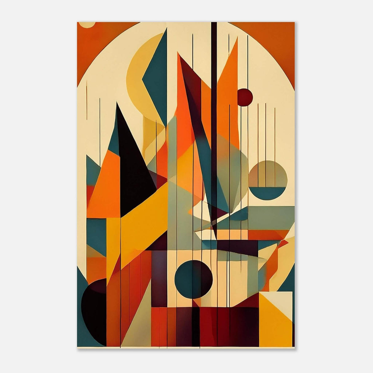 Da Vinci Geometric Cubism Modern Wall Art - Aluminum Print - 30x45 cm / 12x18″ -