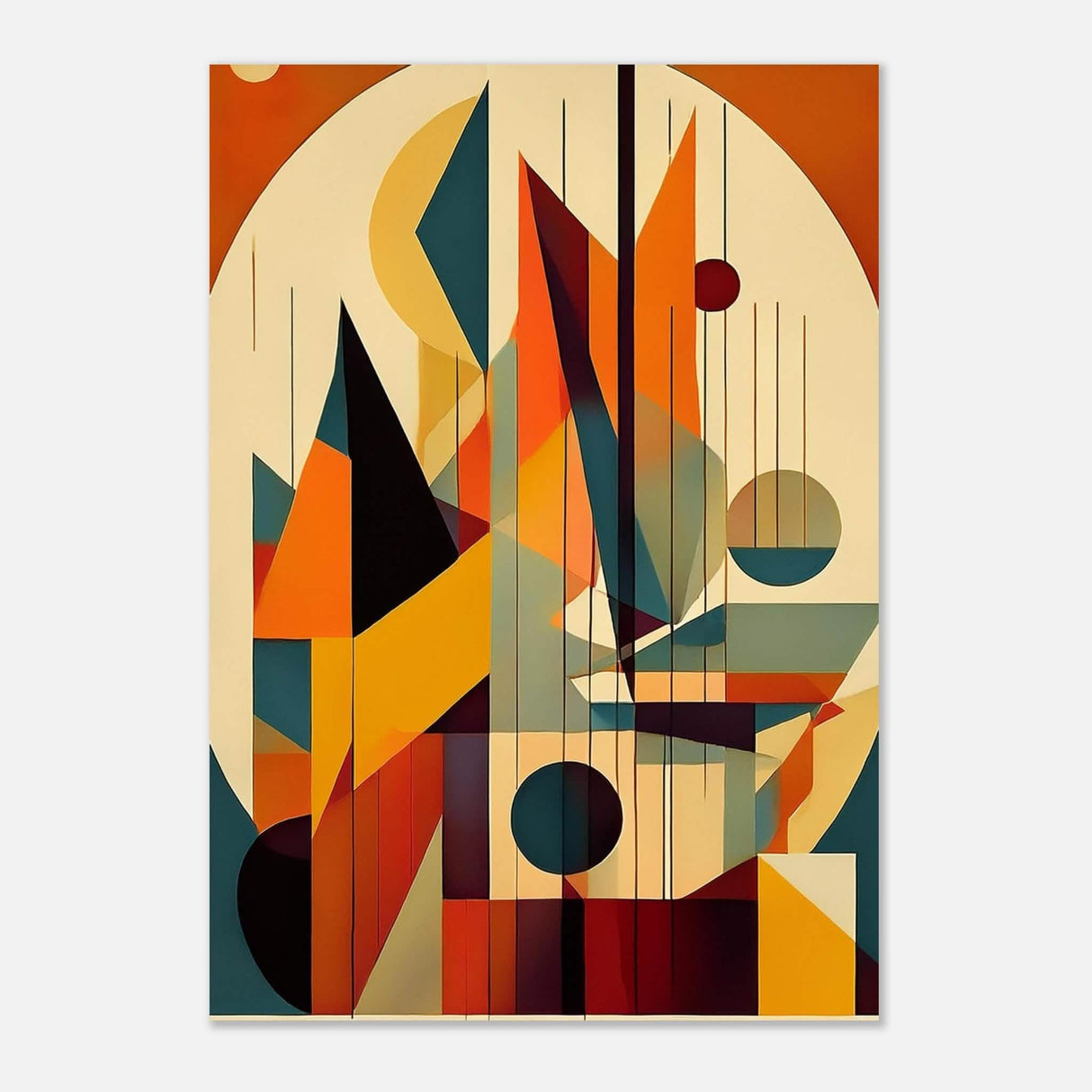 Da Vinci Geometric Cubism Modern Wall Art - Aluminum Print - 70x100 cm / 28x40″ -