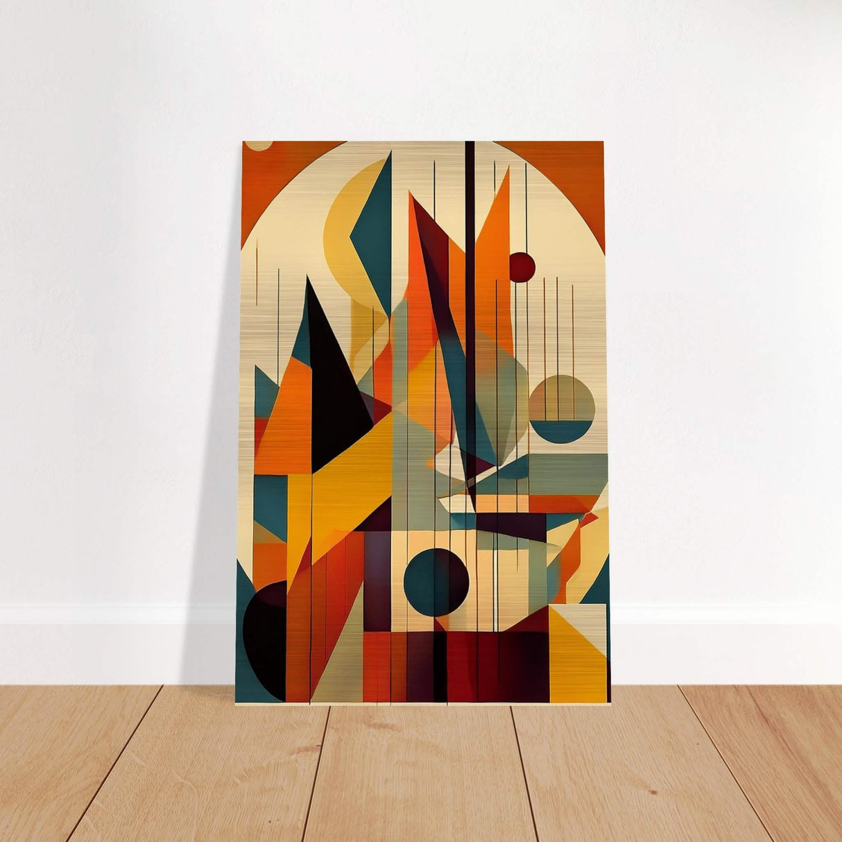 Da Vinci Geometric Cubism Modern Wall Art - Brushed Aluminum Print - 30x45 cm / 12x18″ -