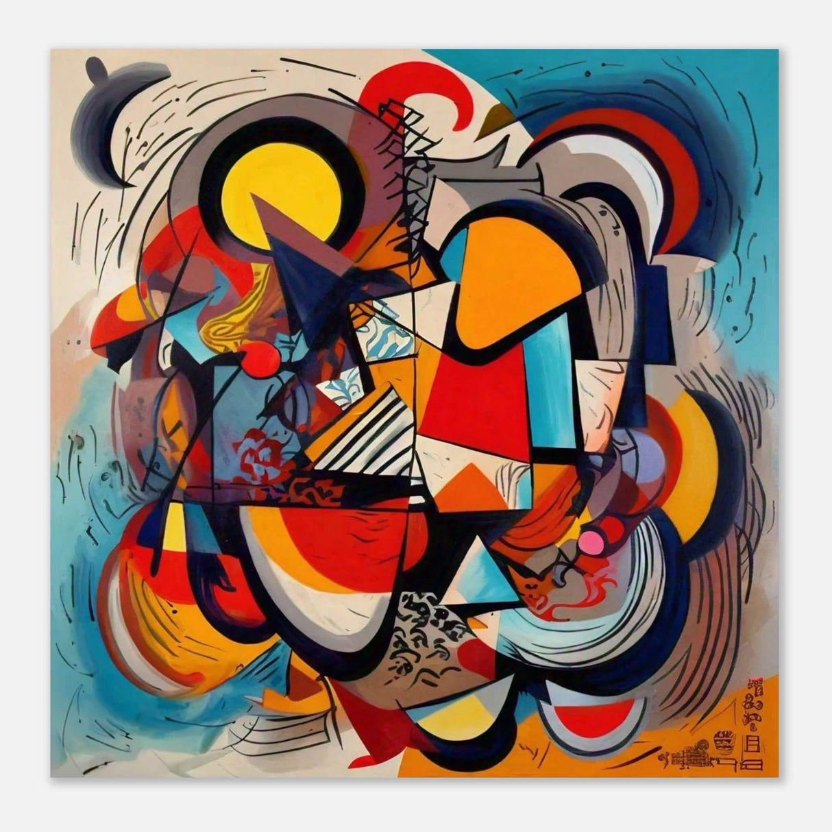 Da Vinci Geometric Modern Art - Aluminum Print - 60x60 cm / 24x24″ -