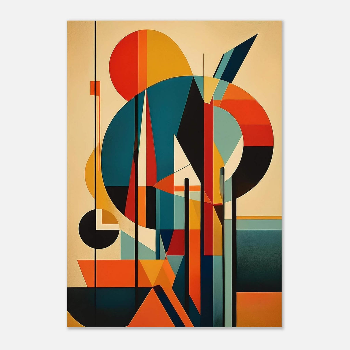 Da Vinci Geometric Modern Art - Aluminum Print - 70x100 cm / 28x40″ -