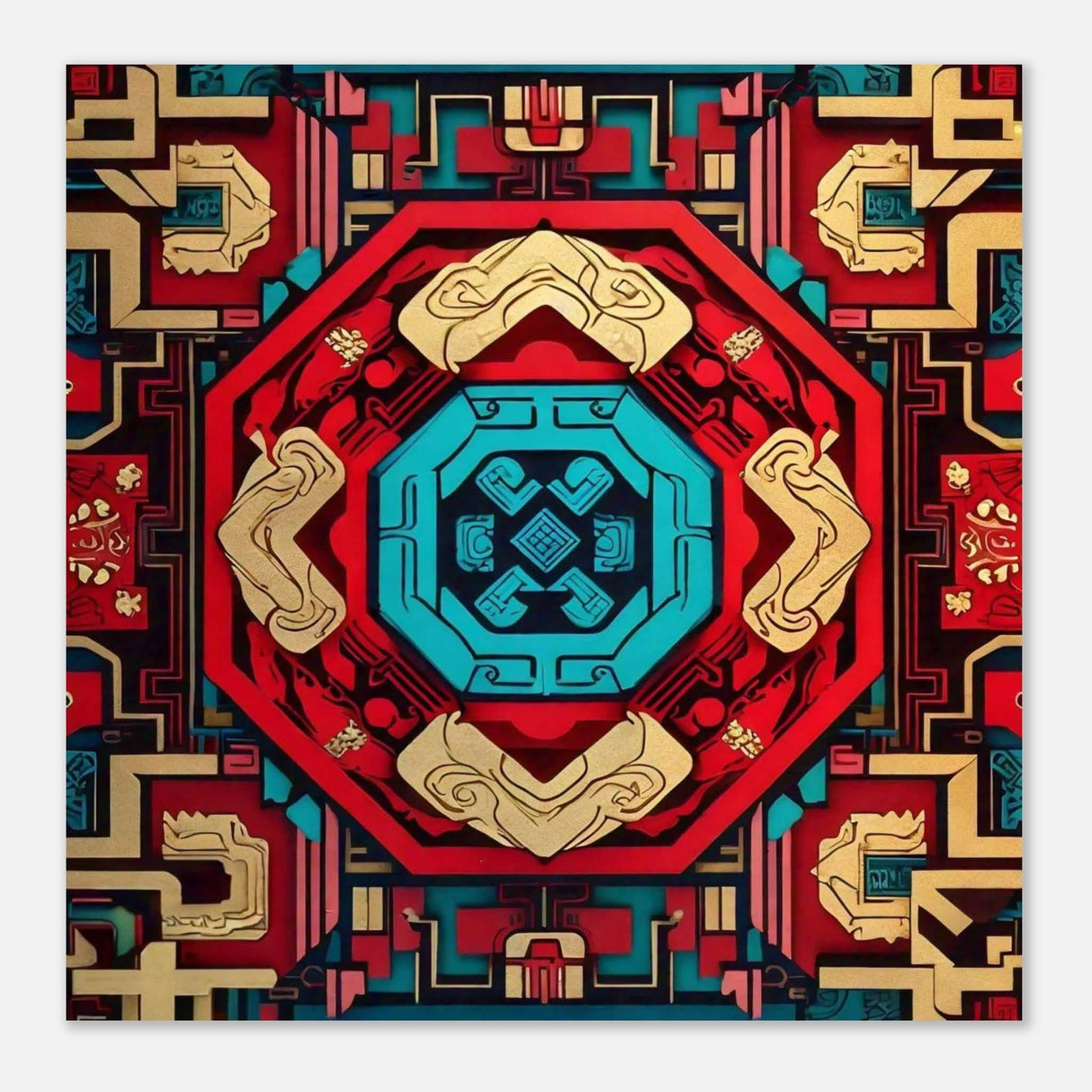 Da Vinci Geometric Modern Art - Aluminum Print - 60x60 cm / 24x24″ -